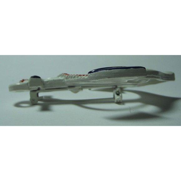 Vintage Anchor Brooch Pin  Victorian enamel red white blue patriotic sailor ship - Picture 8 of 8